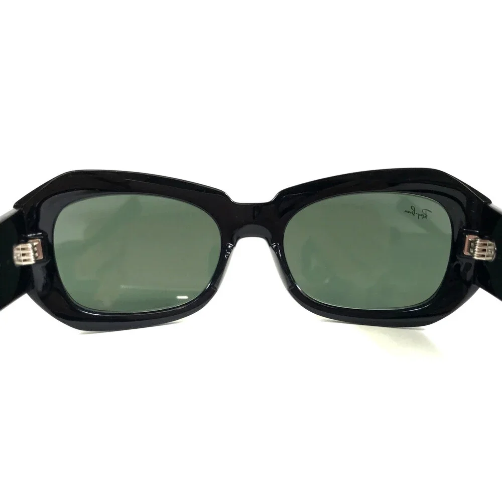 Ray-Ban Sunglasses RB2212 BEATE 901/31 Large Black Wrap Frames with Green Lenses